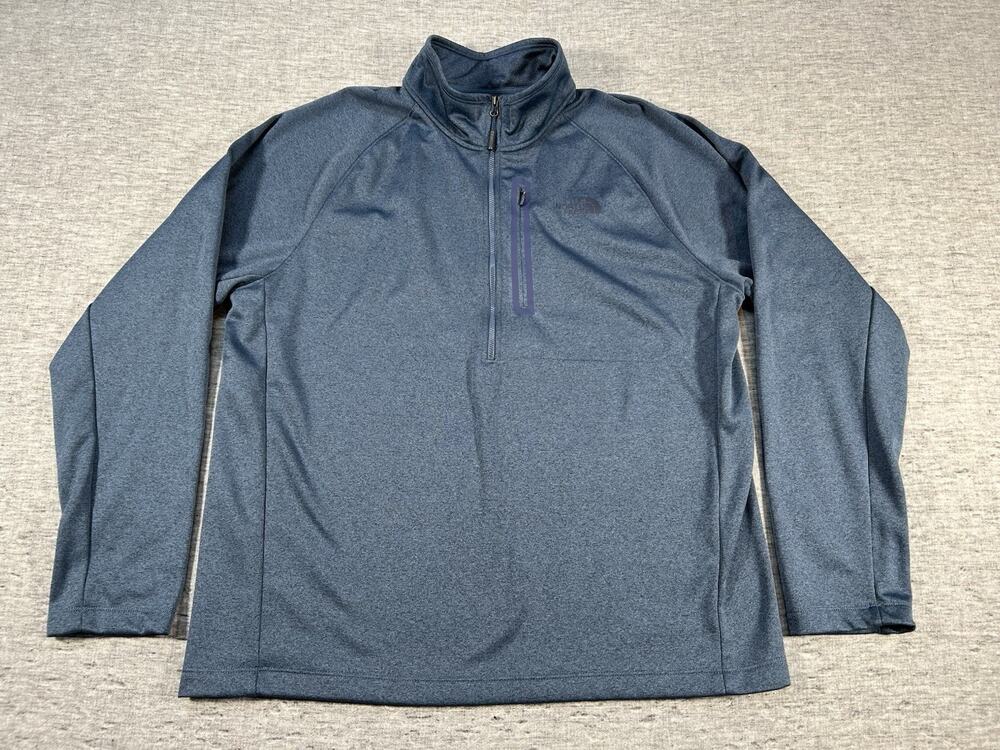 The North Face 1/2-Zip Pullover Mens Extra Large Blue Activewear Fleece Sweater